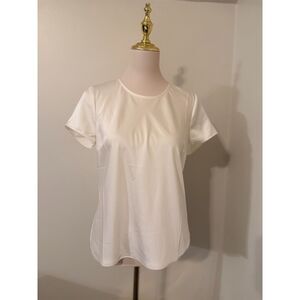 J.Crew Women’s Small Ivory Short Sleeve Blouse Gold Button Back Top